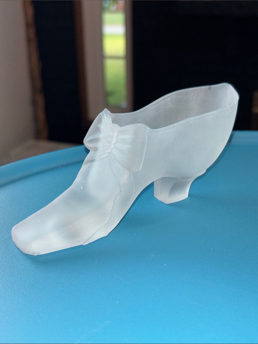 Antique 1876 Gillinder & Sons satin glass slipper Centennial Exposition
